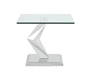 Square clear glass top contemporary end table