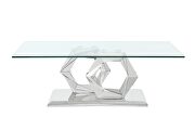 Clear rectangular glass top coffee table in modern style main photo