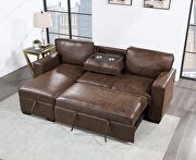 G0203 (Coffee) Coffee leatherette pull out sofa bed