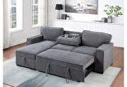 G0203 (Light Gray) Light grey pull out sofa bed
