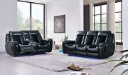 Blanche black/ black velvet power reclining sofa