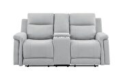 G1797 (Gray) Grey reclining loveseat leather-life fabric