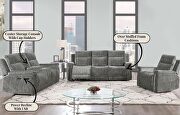 G1797 (Dark Gray) Dark grey fabric power reclining sofa