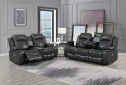 Gray / black stylish power recliner sofa