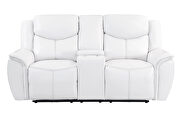Blanche white power console reclining loveseat main photo