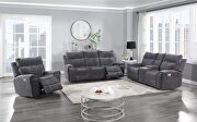 Charcoal fabric reclining sofa main photo
