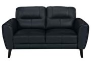Black leather loveseat in contemporary style