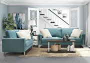 Elegant contemporary aqua fabric modern sofa main photo