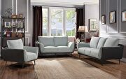 Two toned gray fabric / gray pu leather sofa main photo