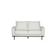 White leather gel low profile contemporary loveseat