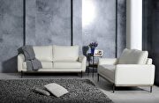 G858 (White) White leather gel low profile contemporary sofa