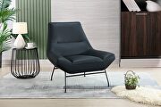 Navy leather accent chair main photo
