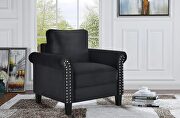 Black velvet fabric casual style chair main photo