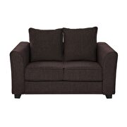 Simple affordable brown chenille fabric loveseat main photo