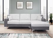 Modern clean 2-toned gray fabric square sectional main photo