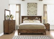 Warm rustic tone classical touch king size bed main photo