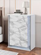 Ylime (White Marble) White marble chest in modern style w/ led