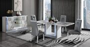 White marble dining table w/ led main photo