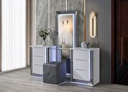 Ylime (Smooth White) Smooth white vanity set in modern style w/ led