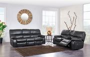 G0040 (Gray) Dark gray leather contemporary reclining sofa