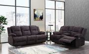 Gray brown fabric reclining sofa main photo