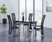 Double glass modern dining table 5pcs set