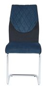 Chrome / blue fabric dining chair main photo