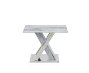 Marble inspired end table w x-crossed base