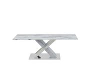 Marble inspired coffee table w x-crossed base