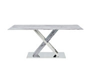 Dining table w/ marble top and stainless steel base main photo