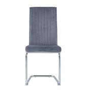 Gray fabric / stainless steel base dining chair
