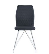 Black pu leather dining chair main photo