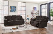 Brown fabric recliner sofa main photo