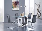 Rectangular glass top dining table