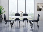 Simple casual white top dining table 5pcs set main photo