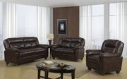 Coffee leatherette sofa in casual design main photo