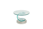Clear bent glass round end / side table main photo