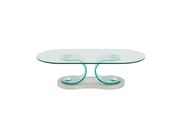 Clear bent glass oval coffee table main photo