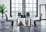 Mirrored base contemporary dining table main photo