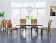 Glass base dining table and chairs set main photo