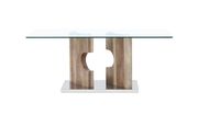 Light wood base / clear glass top coffee table main photo