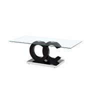 Glass top / chrome base contemporary coffee table main photo
