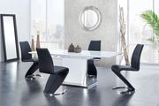 G2279 II (Black) White glossy modern table w/ extension