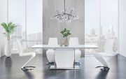 White high gloss modern table w/ extension