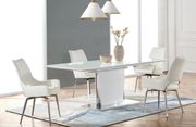 White high gloss modern table w/ butterfly extension main photo