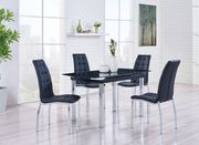 Black glass top dining table w/ extension main photo