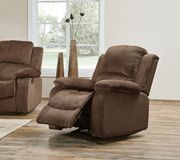Brown extra plush coffee glider recliner