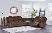 Brown reclining sectional w/ audio console main photo