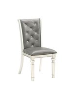 Gray / metallic tufted dining chair main photo