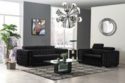 Black velvet sofa w/ adjustable headrests main photo